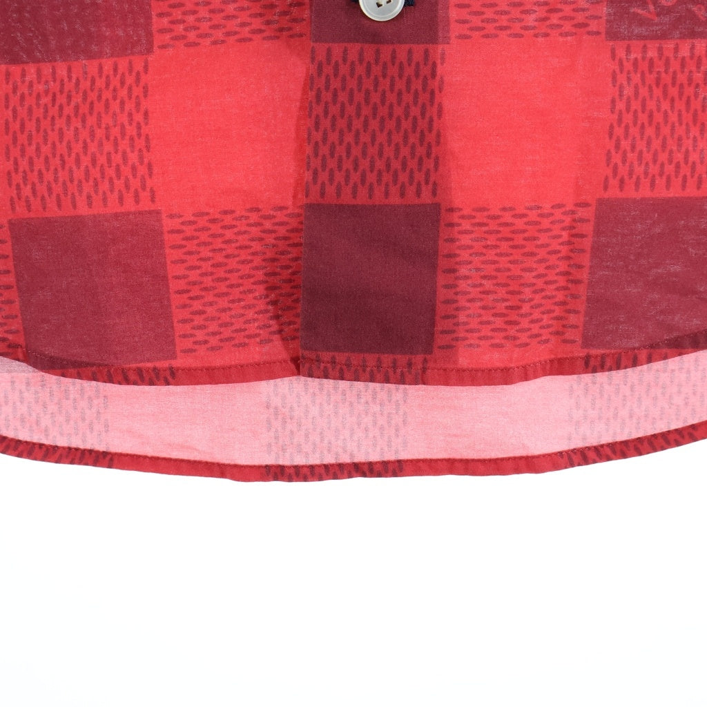 LOUIS VUITTON(ルイヴィトン) ダミエグラデーション チェック総柄 半袖シャツ ネイビー/レッド