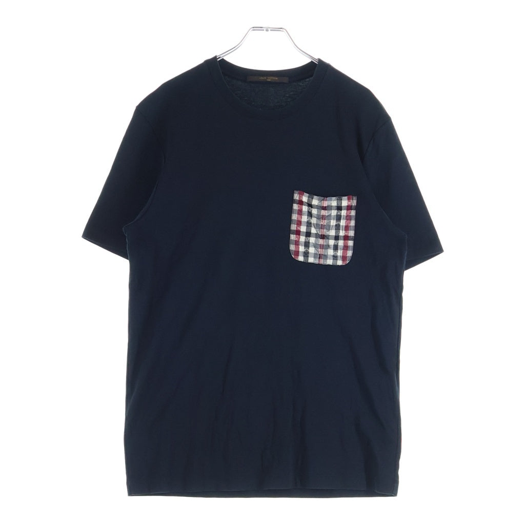 LOUIS VUITTON(ルイヴィトン) 15SS モノグラム チェック柄ポケット 半袖Tシャツ カットソー ネイビー RM151M H7Y20WCMS