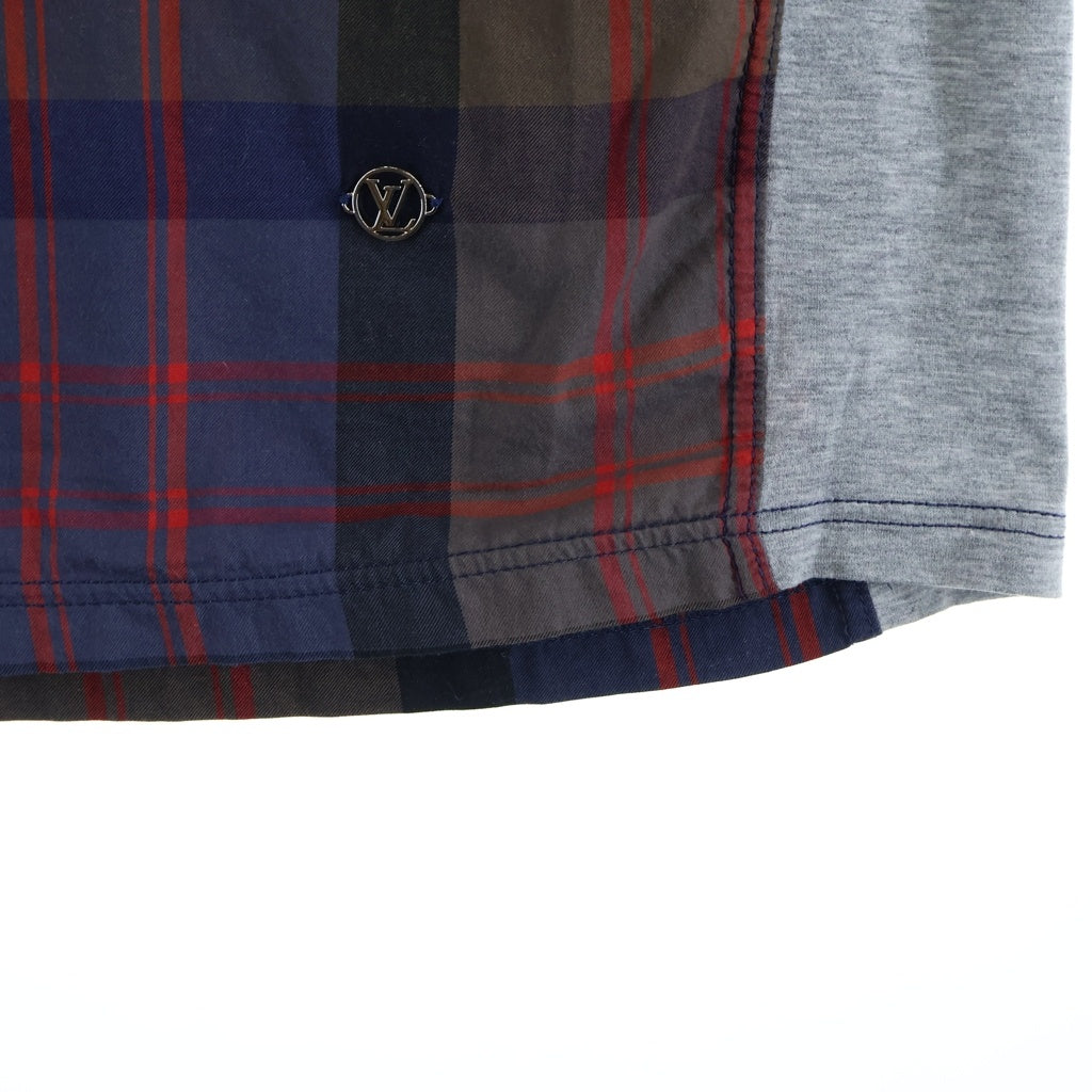 LOUIS VUITTON(ルイヴィトン) 17SS チェック総柄 半袖Tシャツ カットソー ネイビー/ブラウン RM171 AZJ HBY77W