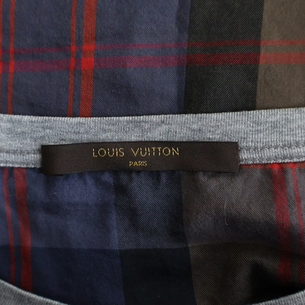 LOUIS VUITTON(ルイヴィトン) 17SS チェック総柄 半袖Tシャツ カットソー ネイビー/ブラウン RM171 AZJ HBY77W
