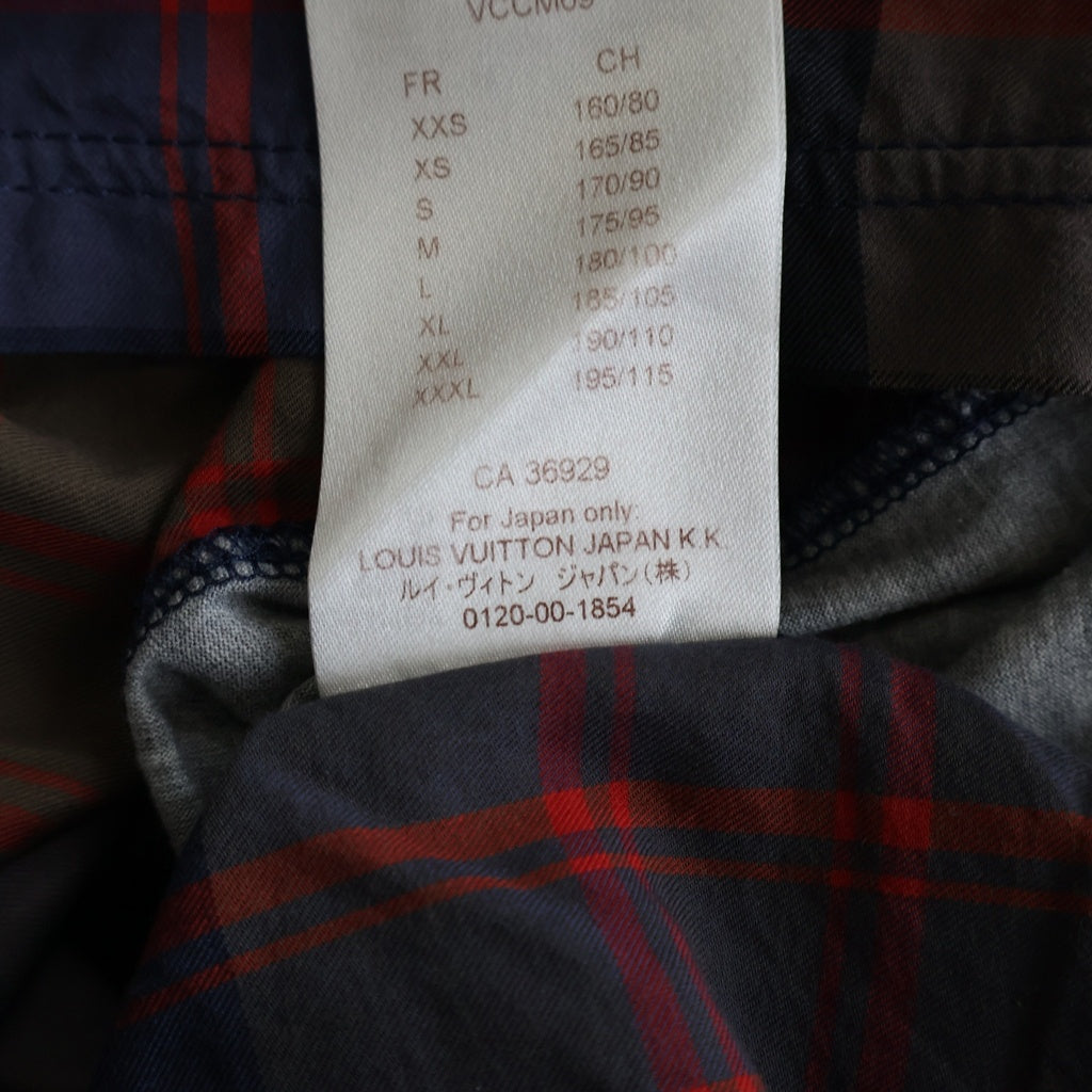 LOUIS VUITTON(ルイヴィトン) 17SS チェック総柄 半袖Tシャツ カットソー ネイビー/ブラウン RM171 AZJ HBY77W