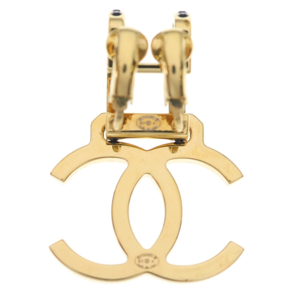 CHANEL(シャネル) ココマーク ラインストーン イヤリング ゴールド×ブラック GP レディース