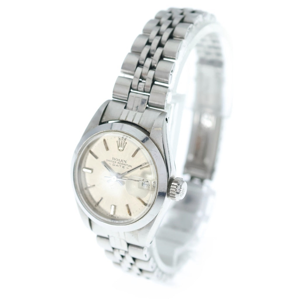 ROLEX(ロレックス) オイスターパーペチュアルデイト SS/AT ステンレス オートマ 自動巻き 腕時計 6916 シルバー文字盤 レディース