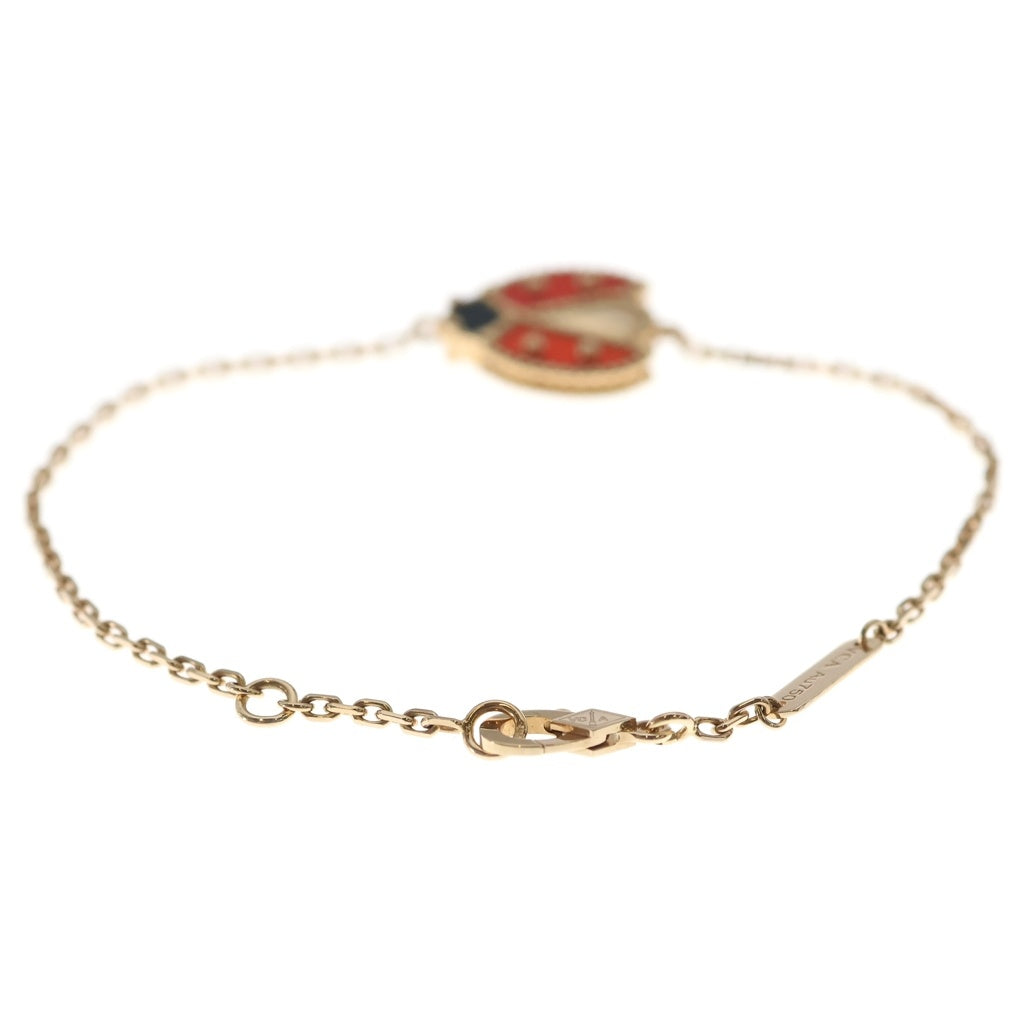 Van Cleef & Arpels(ヴァンクリーフアンドアーペル) ラッキースプリング オープンウィング オニキス カーネリアン ブレスレット K18PG ピンクゴールド VCARP7R100 レディース