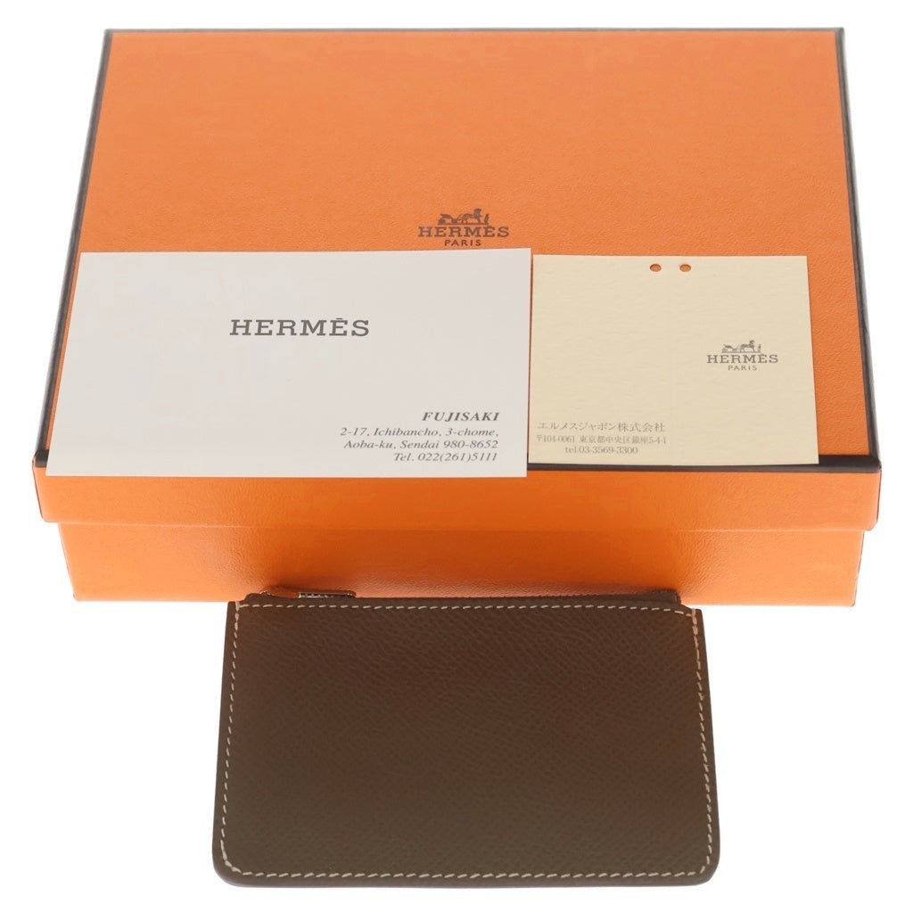 HERMES(エルメス) コンスタンス スリム ウォレット 二つ折り財布 エトゥープ エプソン Hロゴ Y刻印 シルバー金具 ブラウン レディース