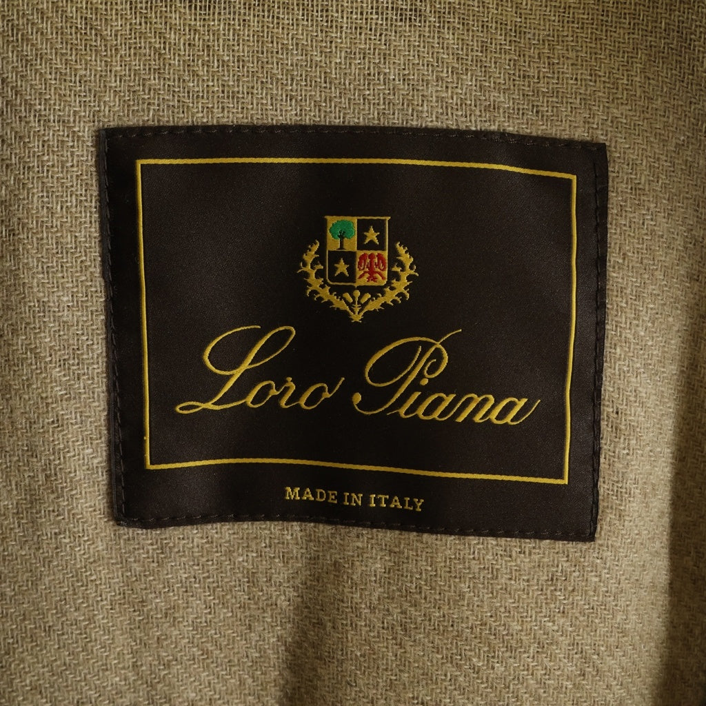 Loro Piana(ロロピアーナ) Deerskin Leather Jacket 鹿革 レザージャケット ジップアップ riri 裏地カシミヤ イタリア製 ブラウン