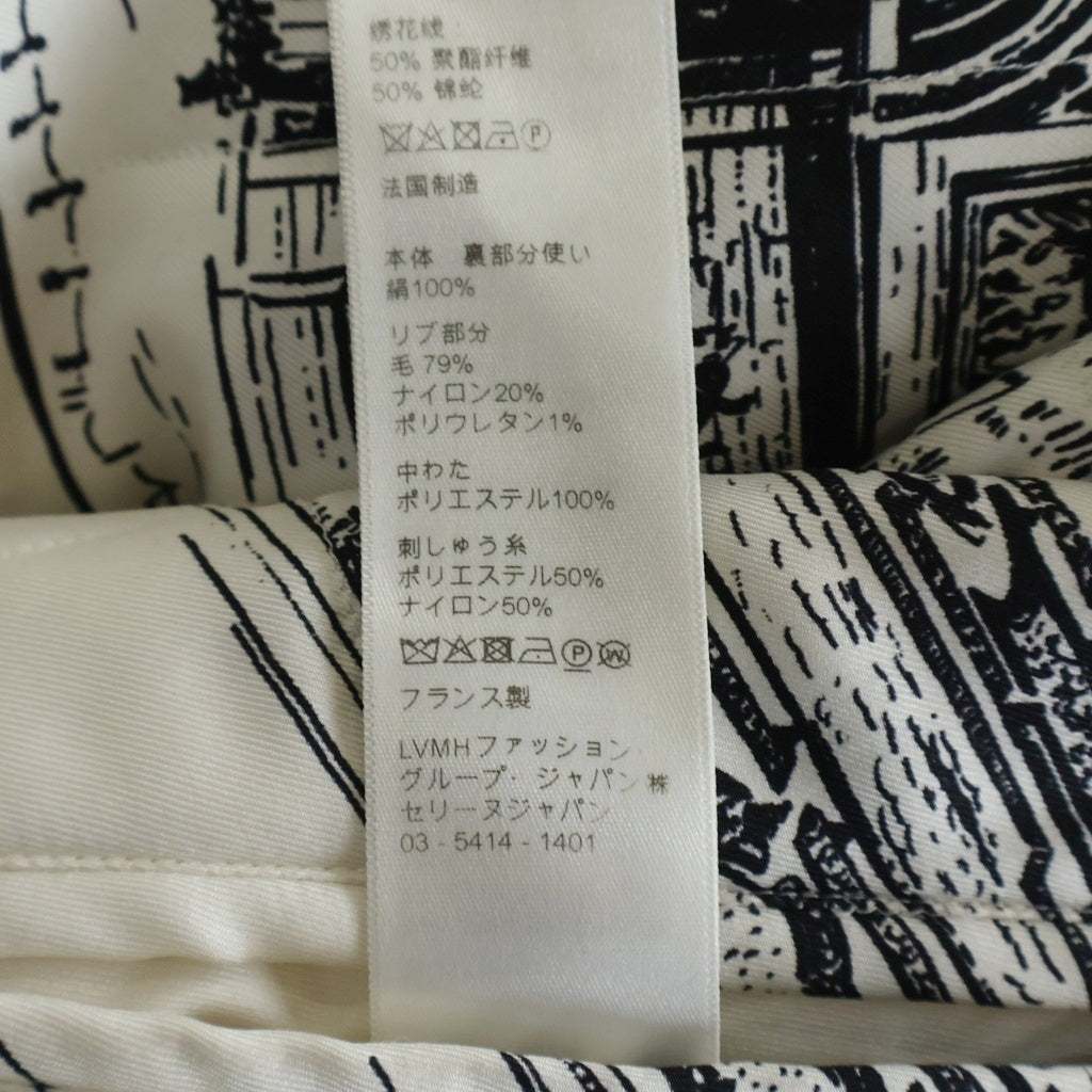 CELINE(セリーヌ) 21SS パリ モナコ風景柄 リバーシブルブルゾン ジップアップ ジャケット ホワイト/ブラック 38 2V21E604N レディース