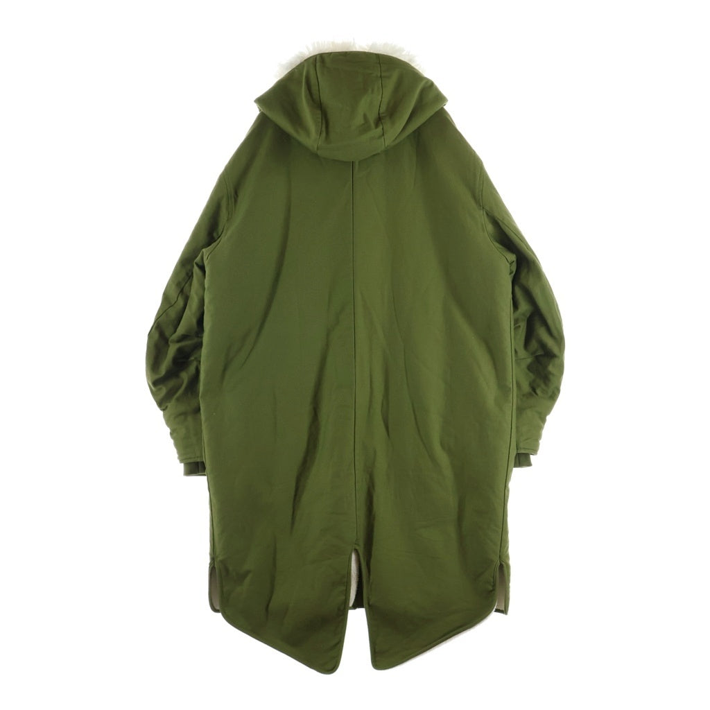 rag & bone(ラグアンドボーン) コットン ファー付き モッズコート ジップアップ グリーン WAW22F2016FG16 レディース