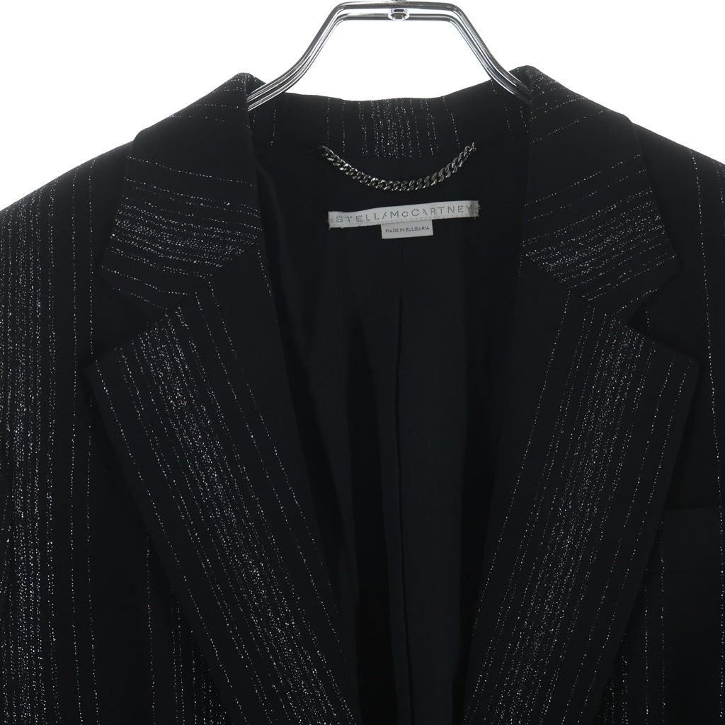 STELLA McCARTNEY(ステラマッカートニー) ラメ糸 テーラードジャケット ブラック #38 レディース
