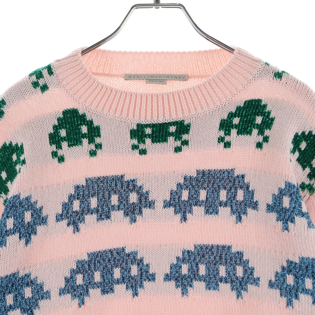 STELLA McCARTNEY(ステラマッカートニー) インベーダー柄 長袖ニット セーター ピンク 604290 レディース