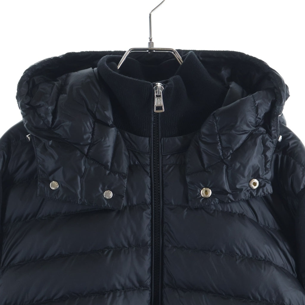 MONCLER(モンクレール) MAGLIA TRICOT CARDIGAN カーディガントリコ ダウン切替 ジップアップフーデット ニットジャケット ネイビー E10919420400 レディース