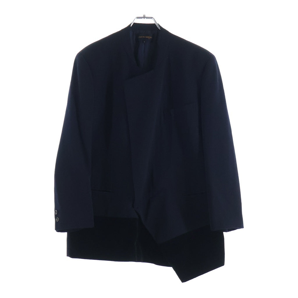 COMME des GARCONS(コムデギャルソン) 88AW archive 裾ベロア切り替え テーラードジャケット AD1988 GJー05071M ネイビー レディース
