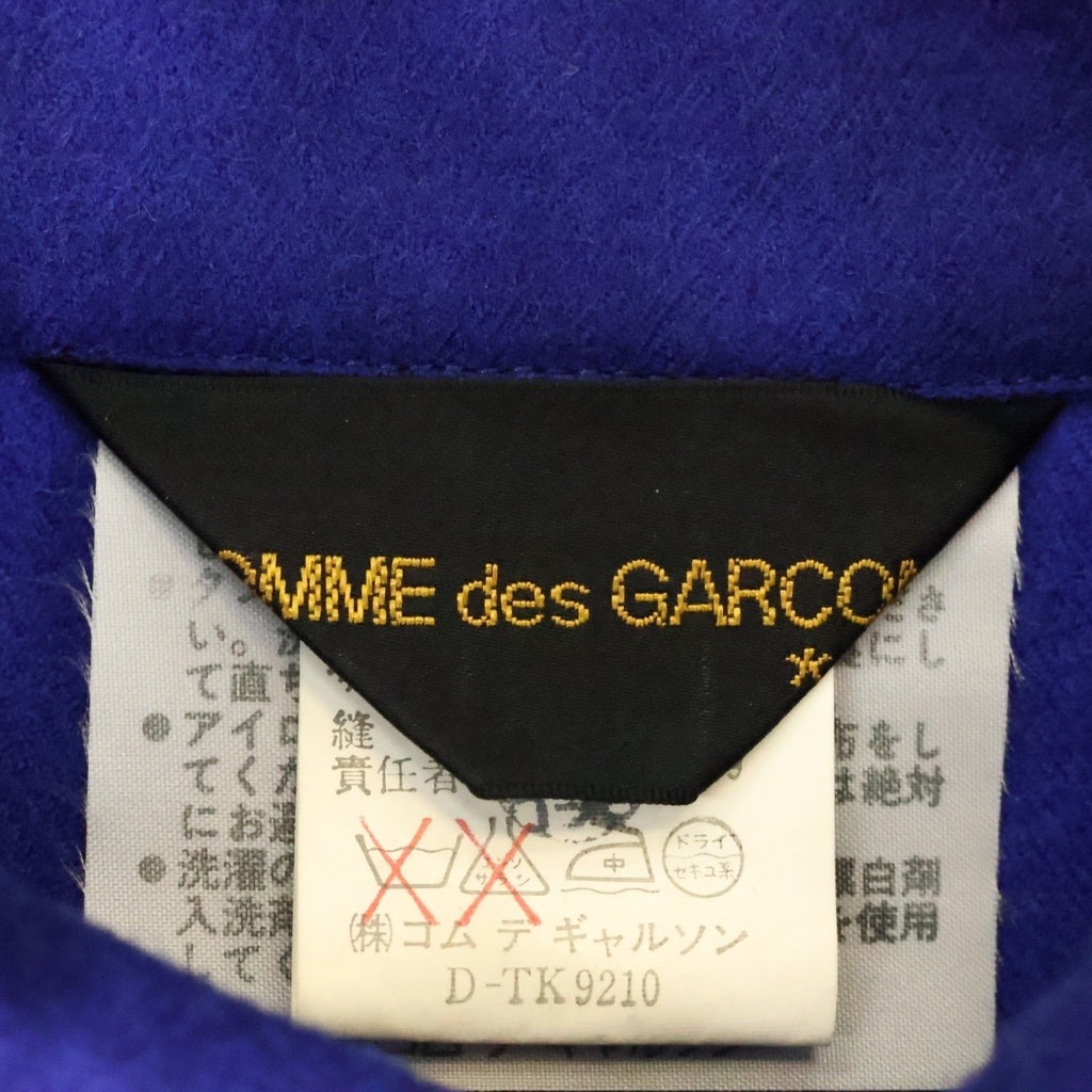 COMME des GARCONS(コムデギャルソン) 89AW ポンチョ型ウールジャケット ハーフジップ AD1989 ブルー GJー050920 レディース
