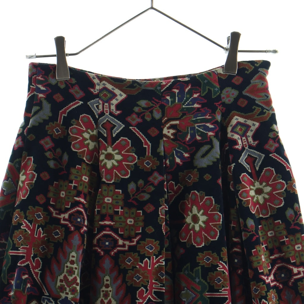 KENZO(ケンゾー) 80s OLD 総柄 ベロアロングスカート エルカ期 赤タグ オールド ブラック/レッド 3042323 レディース