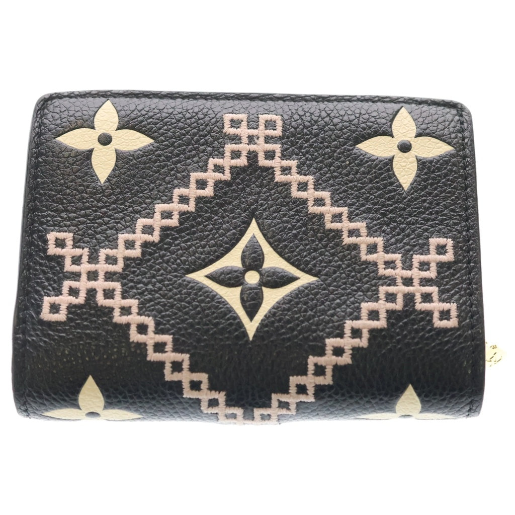LOUIS VUITTON(ルイヴィトン) モノグラム アンプラント ブロデリー ポルトフォイユ クレア レザー 財布 ウォレット ブラック M81139 レディース