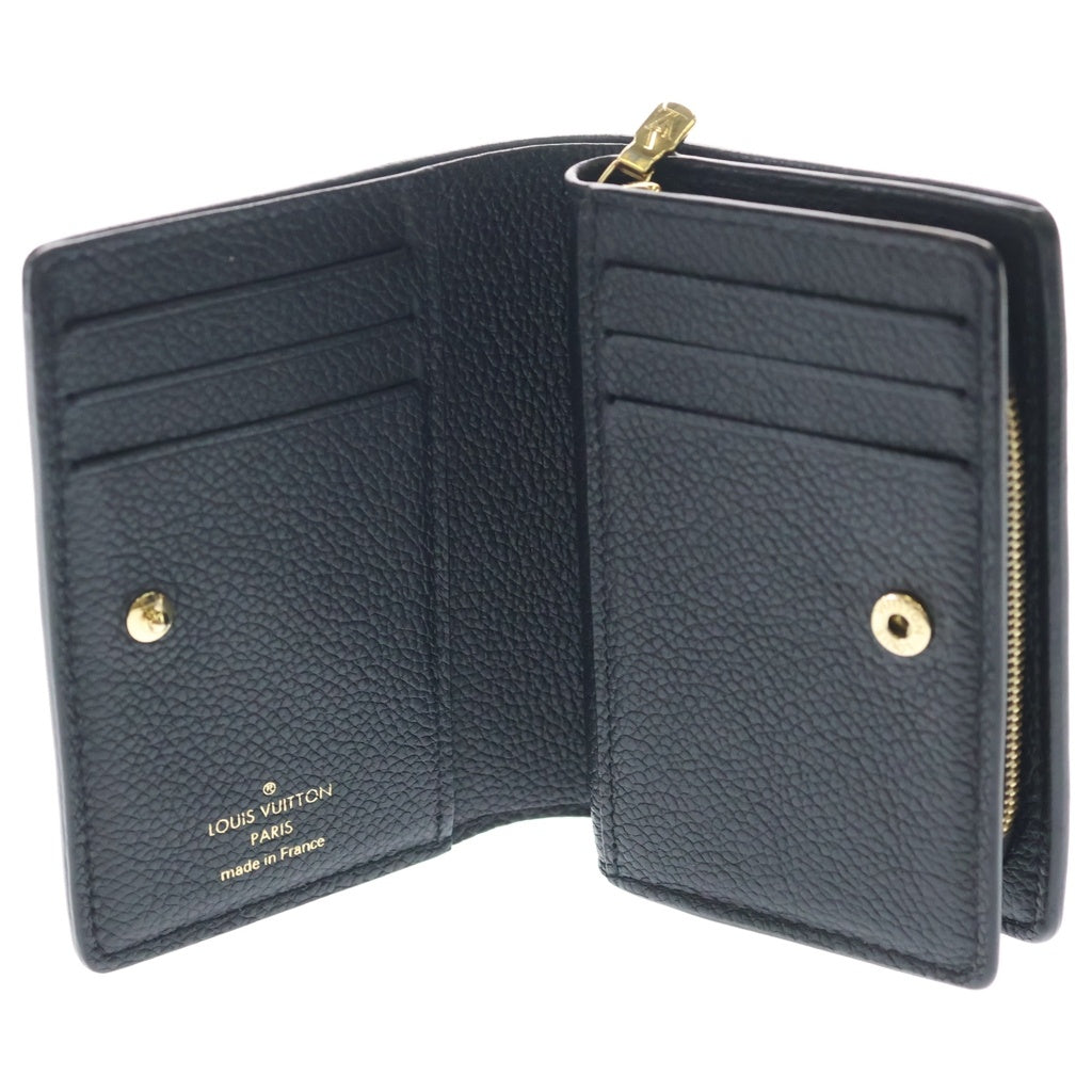 LOUIS VUITTON(ルイヴィトン) モノグラム アンプラント ブロデリー ポルトフォイユ クレア レザー 財布 ウォレット ブラック M81139 レディース