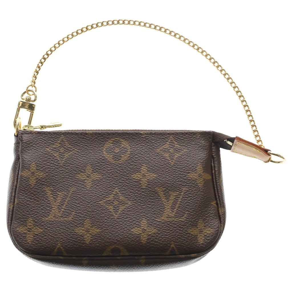 LOUIS VUITTON(ルイヴィトン) モノグラム ミニポシェットアクセソワール PVC レザー ポーチ チェーン M58009 ブラウン レディース