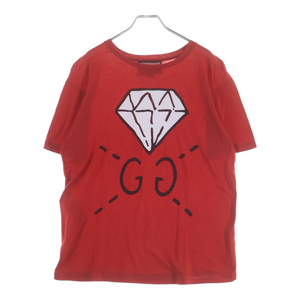 GUCCI(グッチ) GGゴースト 半袖ロゴプリントTシャツ カットソー レッド 422731 X3E87 レディース