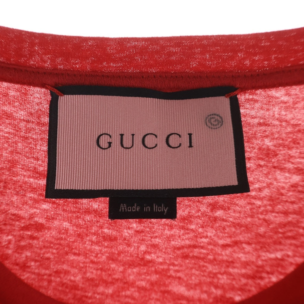 GUCCI(グッチ) GGゴースト 半袖ロゴプリントTシャツ カットソー レッド 422731 X3E87 レディース