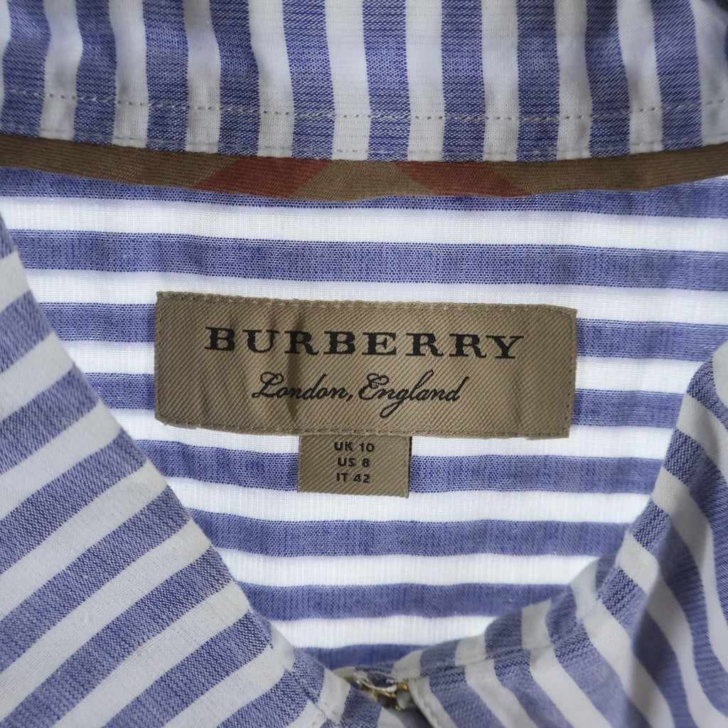 BURBERRY(バーバリー) フロントプリーツデザイン ストライプ長袖シャツ