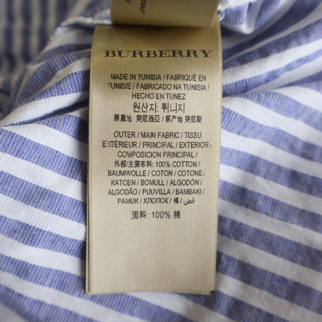 BURBERRY(バーバリー) フロントプリーツデザイン ストライプ長袖シャツ