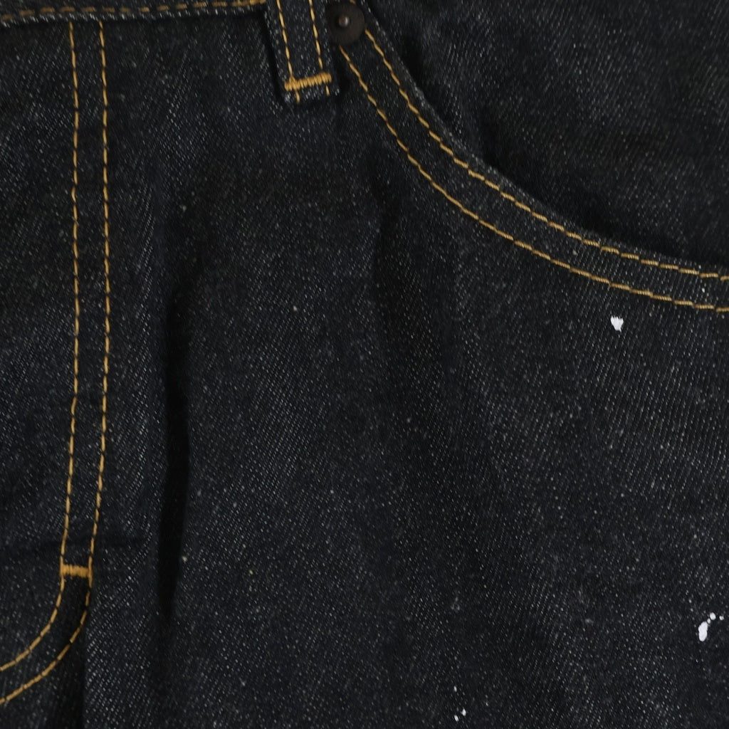 DSQUARED2(ディースクエアード) 13SS スキニーペインターデニムパンツ ジーンズ ボタンフライ ペイント加工 ブラック S74LA0476