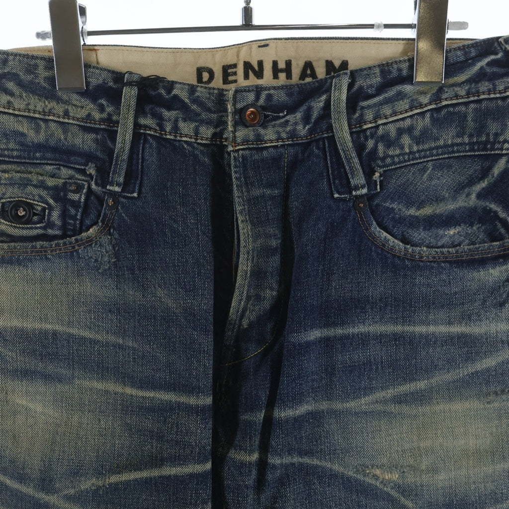 DENHAM(デンハム) SKIN JAL スキンジャル ダメージ加工 赤耳デニムパンツ ジーンズ インディゴ ブルー DM070008JAL
