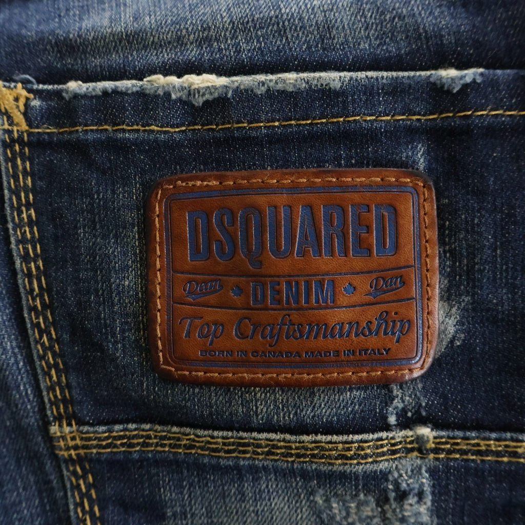 DSQUARED2(ディースクエアード) 11SS ダメージ加工 スキニーデニムパンツ ジーンズ ジップフライ インディゴ ブルー S74LA0322