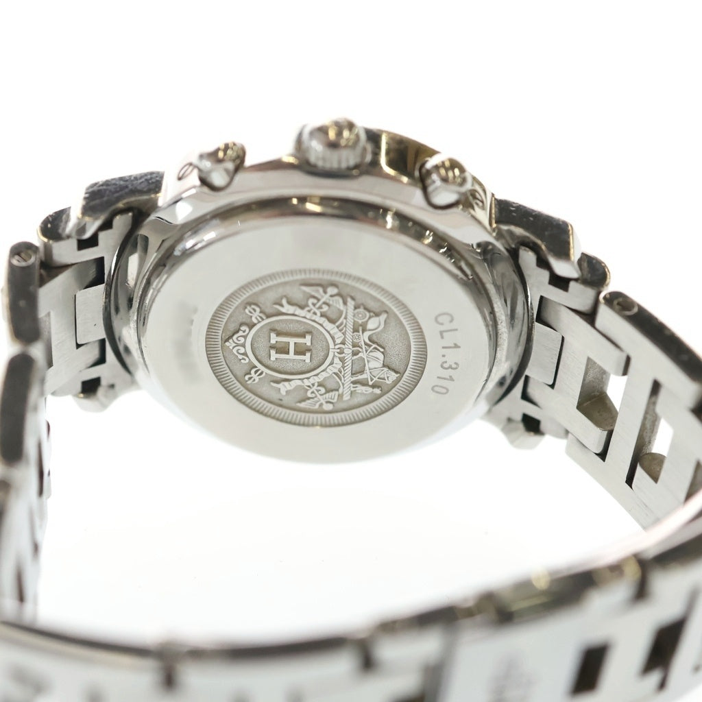 HERMES(エルメス) クリッパー クロノグラフ SS/QZ ステンレス クォーツ クオーツ 腕時計 CL1.310 黒文字盤
