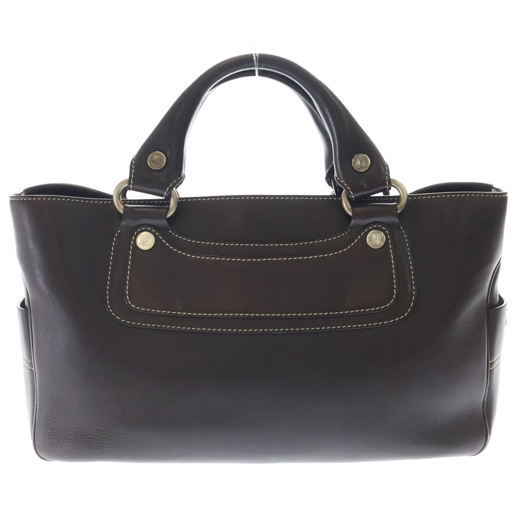 CELINE(セリーヌ) ブギーバッグ ハンドバッグ ブラウン レザー シルバー金具 レディース