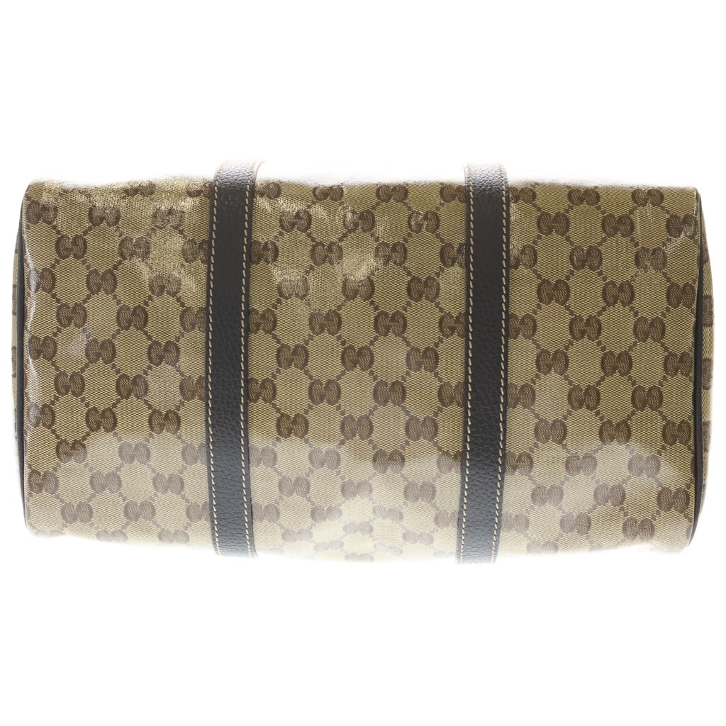 GUCCI(グッチ) ボストンバッグ ハンドバッグ ブラウン×ベージュ PVC×レザー 265697 ゴールド金具 レディース
