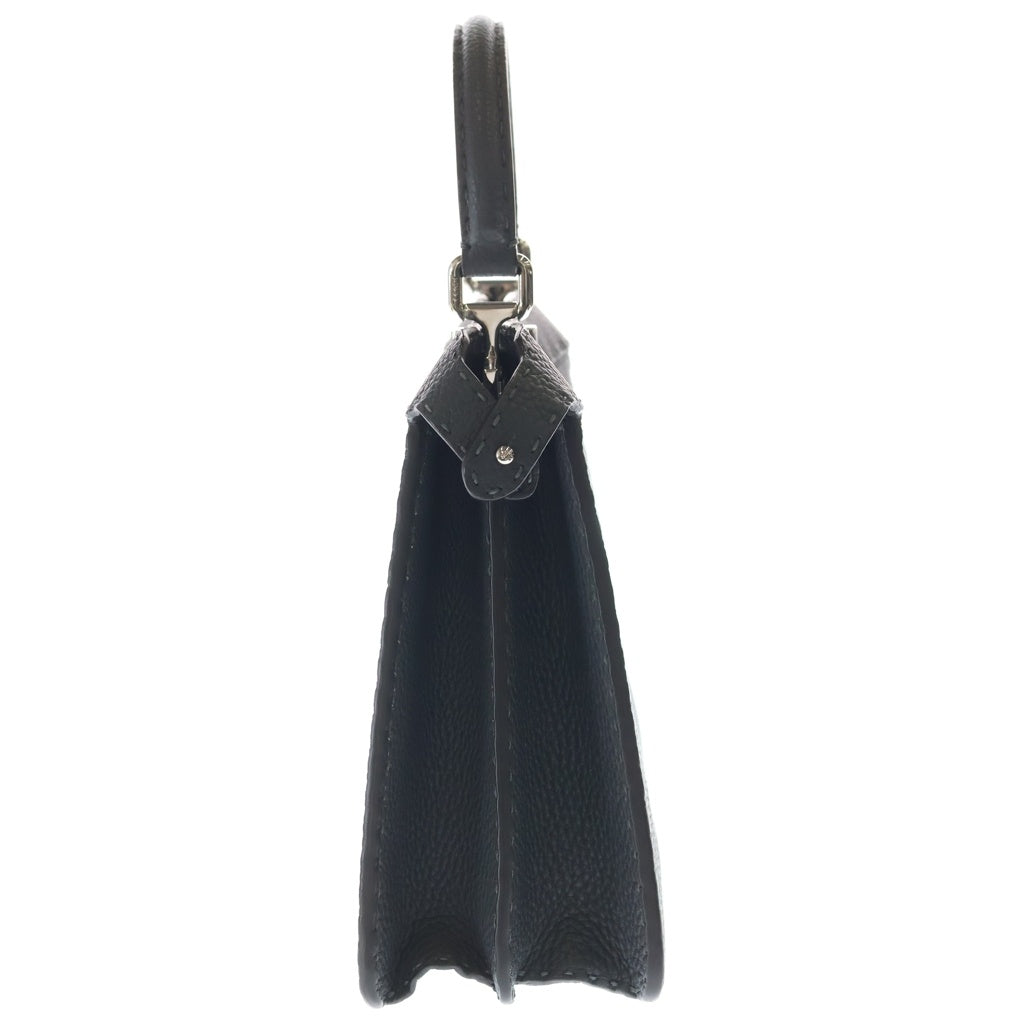 FENDI(フェンディ) ピーカブー アイシーユー ミディアム レザー 2WAY ハンド ショルダーバッグ シルバー金具 グレー 8BN321 レディース