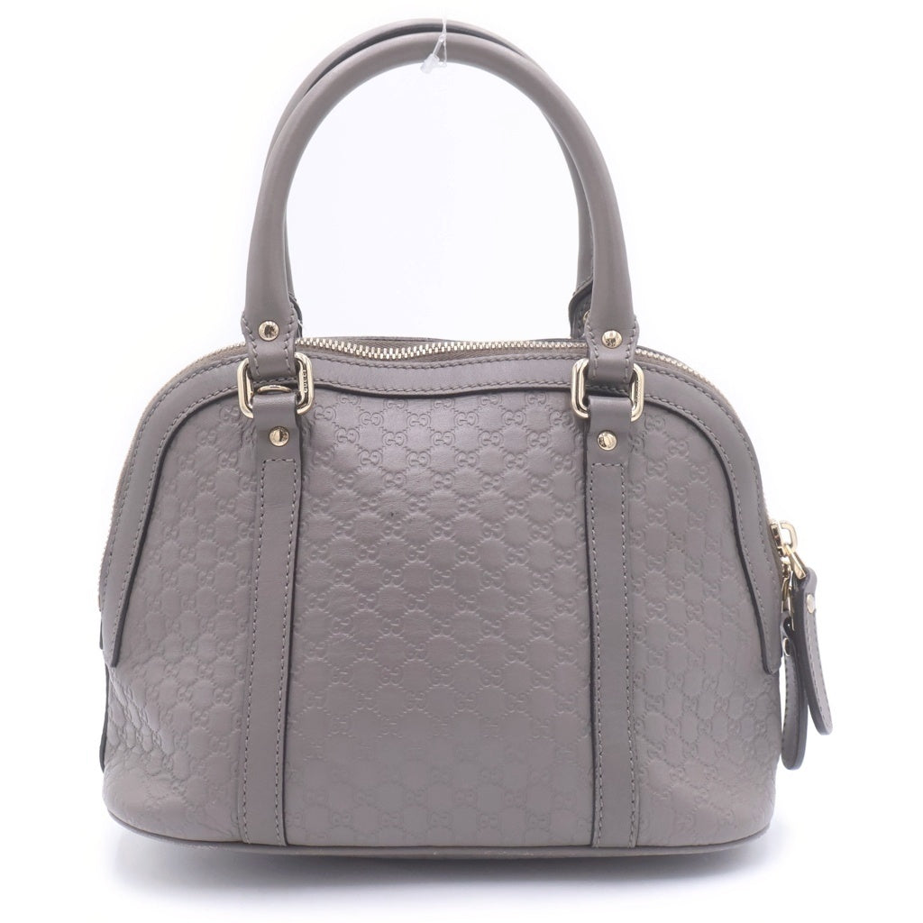 GUCCI(グッチ) マイクログッチシマ レザー 2WAY ハンド ショルダーバッグ ゴールド金具 グレー 449654 レディース