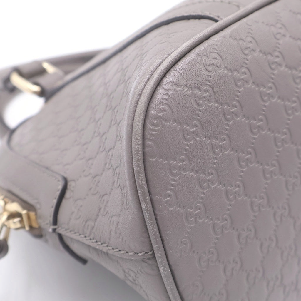 GUCCI(グッチ) マイクログッチシマ レザー 2WAY ハンド ショルダーバッグ ゴールド金具 グレー 449654 レディース