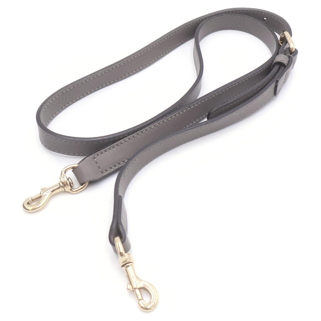 GUCCI(グッチ) マイクログッチシマ レザー 2WAY ハンド ショルダーバッグ ゴールド金具 グレー 449654 レディース