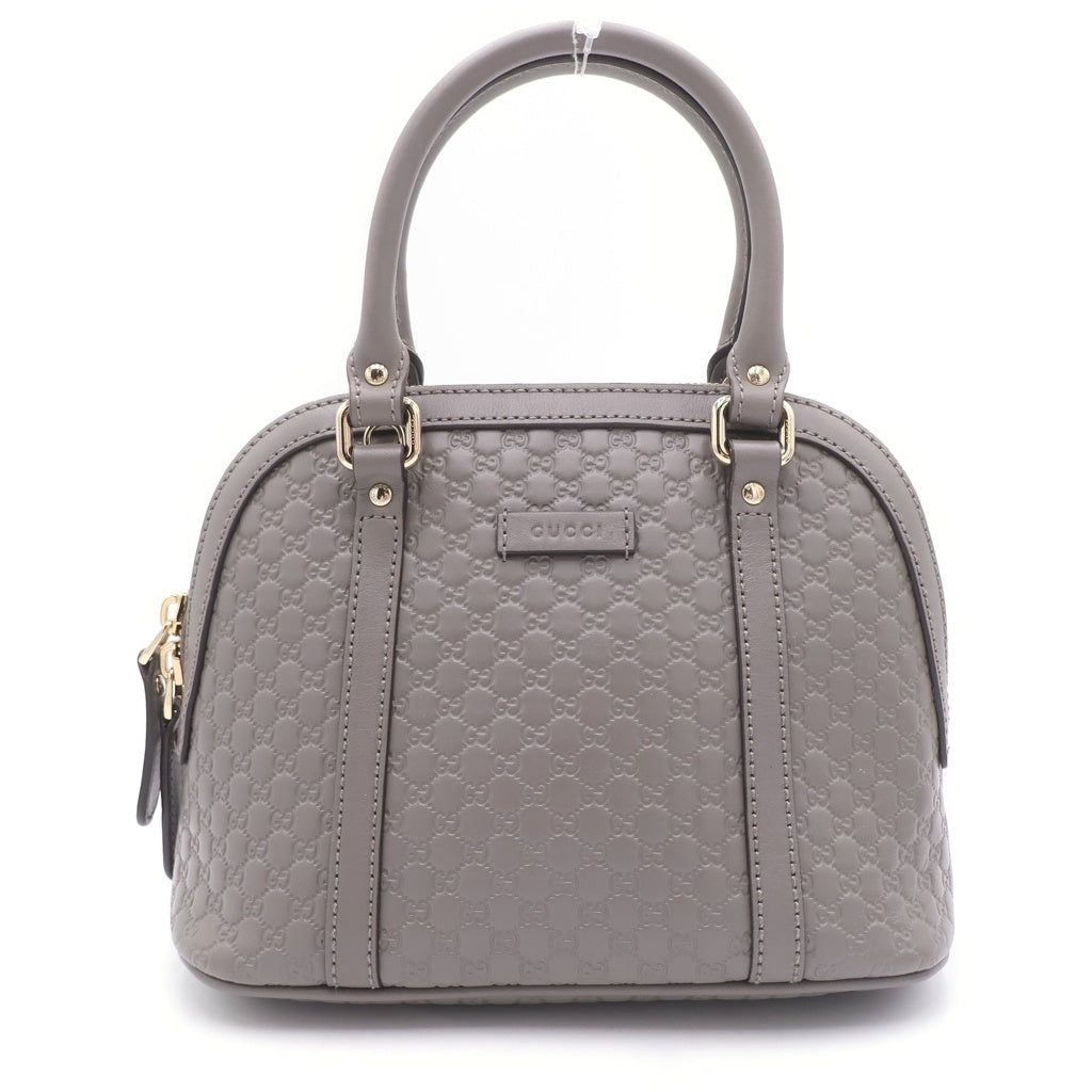 GUCCI(グッチ) マイクログッチシマ 2WAYハンドバッグ ショルダーバッグ グレー レザー 449654 レディース