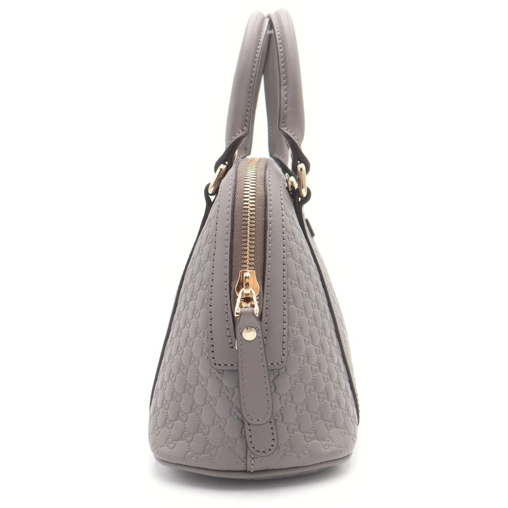GUCCI(グッチ) マイクログッチシマ 2WAYハンドバッグ ショルダーバッグ グレー レザー 449654 レディース