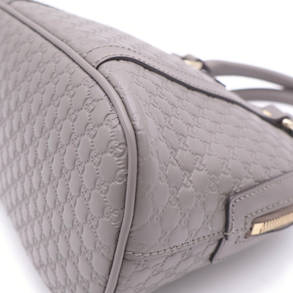 GUCCI(グッチ) マイクログッチシマ 2WAYハンドバッグ ショルダーバッグ グレー レザー 449654 レディース