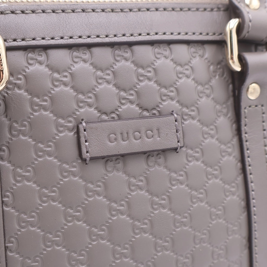 GUCCI(グッチ) マイクログッチシマ 2WAYハンドバッグ ショルダーバッグ グレー レザー 449654 レディース