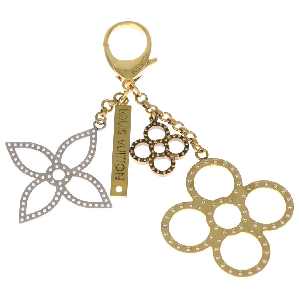LOUIS VUITTON(ルイヴィトン) フラワービジュー サック タパージュ バッグチャーム キーホルダー M65722 ゴールド/シルバー レディース