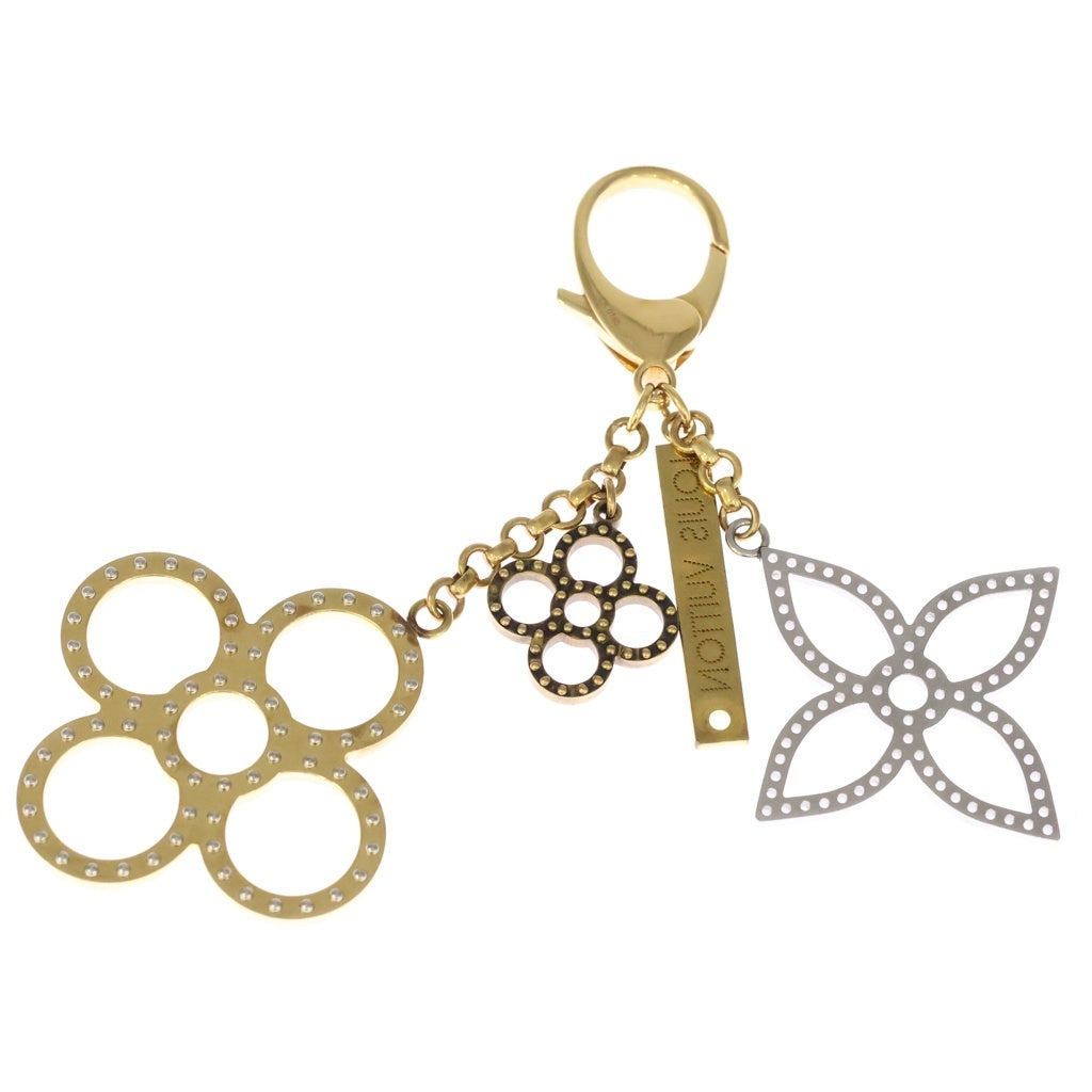 LOUIS VUITTON(ルイヴィトン) フラワービジュー サック タパージュ バッグチャーム キーホルダー M65722 ゴールド/シルバー レディース