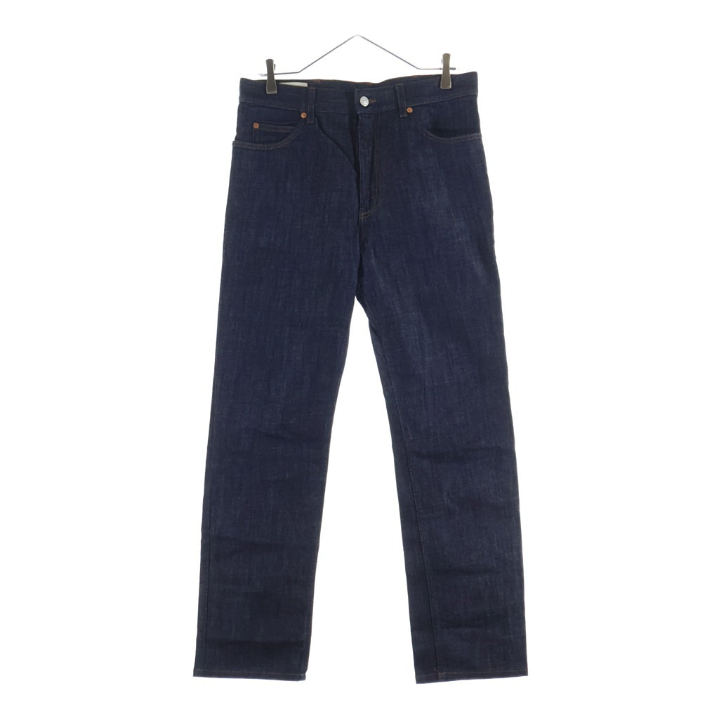 GUCCI(グッチ) レザーパッチ デニム パンツ ジーンズ インディゴ 623953