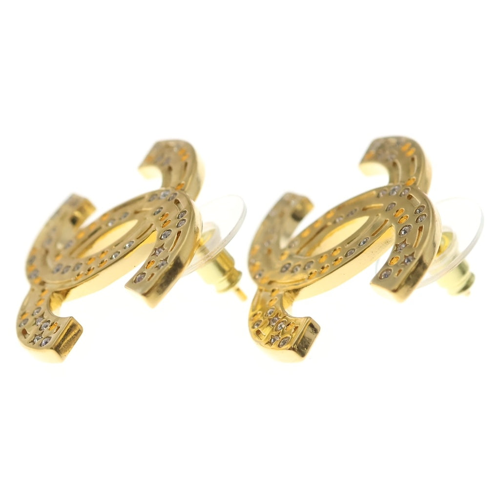 CHANEL(シャネル) ココマーク ラインストーン ピアス ゴールド B24K レディース