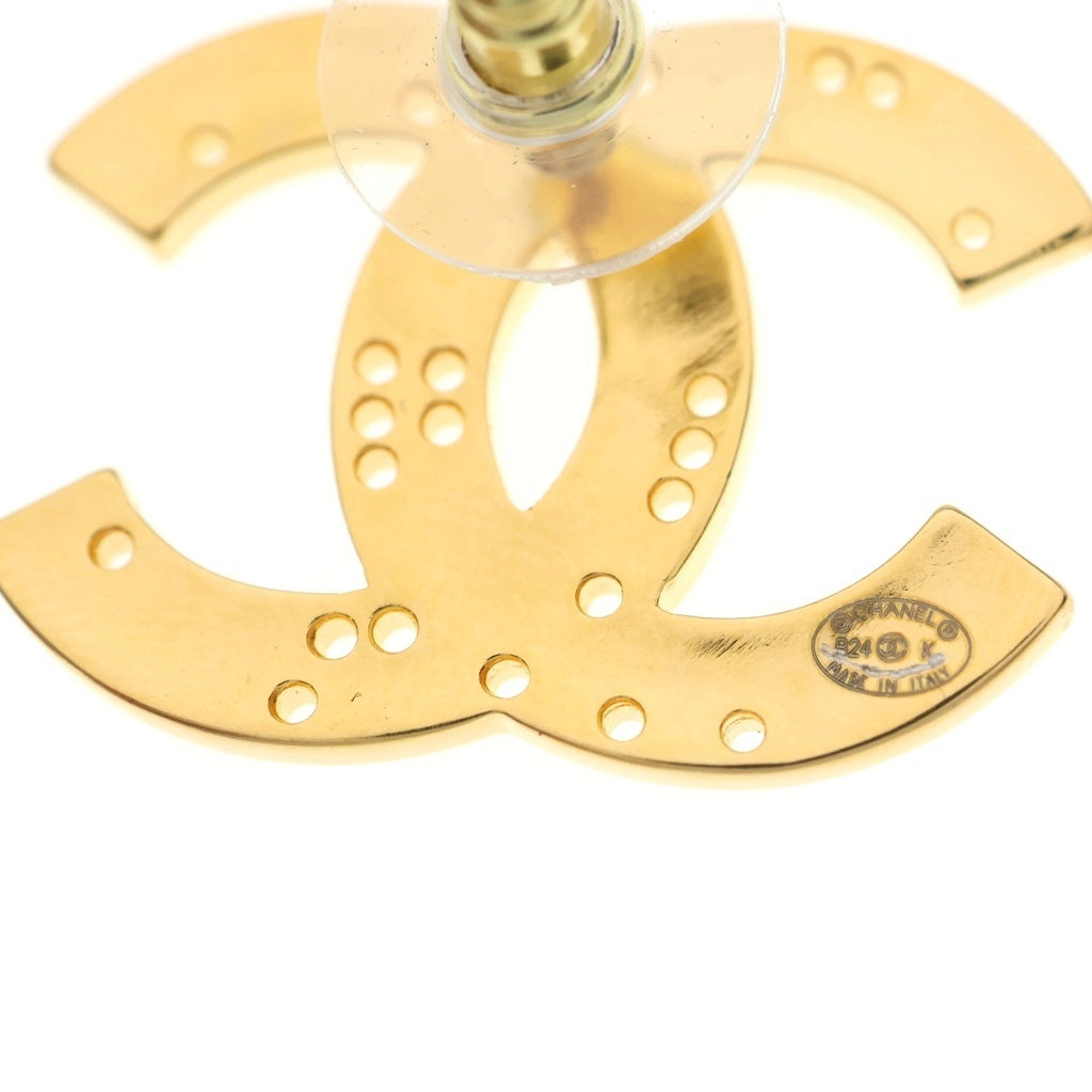 CHANEL(シャネル) ココマーク ラインストーン ピアス ゴールド B24K レディース