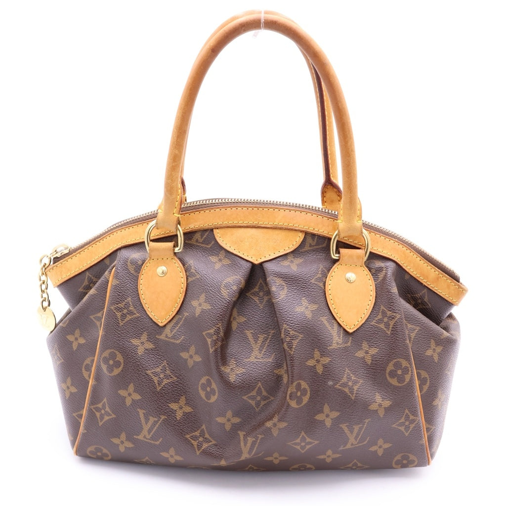 LOUIS VUITTON(ルイヴィトン) モノグラム ティヴォリPM ハンドバッグ ブラウン レザー×PVC M40143 ゴールド金具 レディース