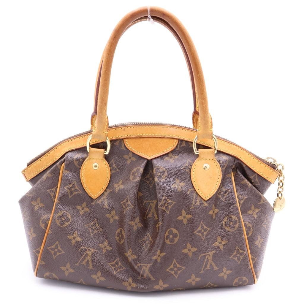 LOUIS VUITTON(ルイヴィトン) モノグラム ティヴォリPM ハンドバッグ ブラウン レザー×PVC M40143 ゴールド金具 レディース