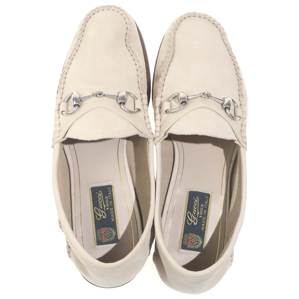 GUCCI(グッチ) ホースビット スエードレザー ローファー シューズ ベージュ レディース
