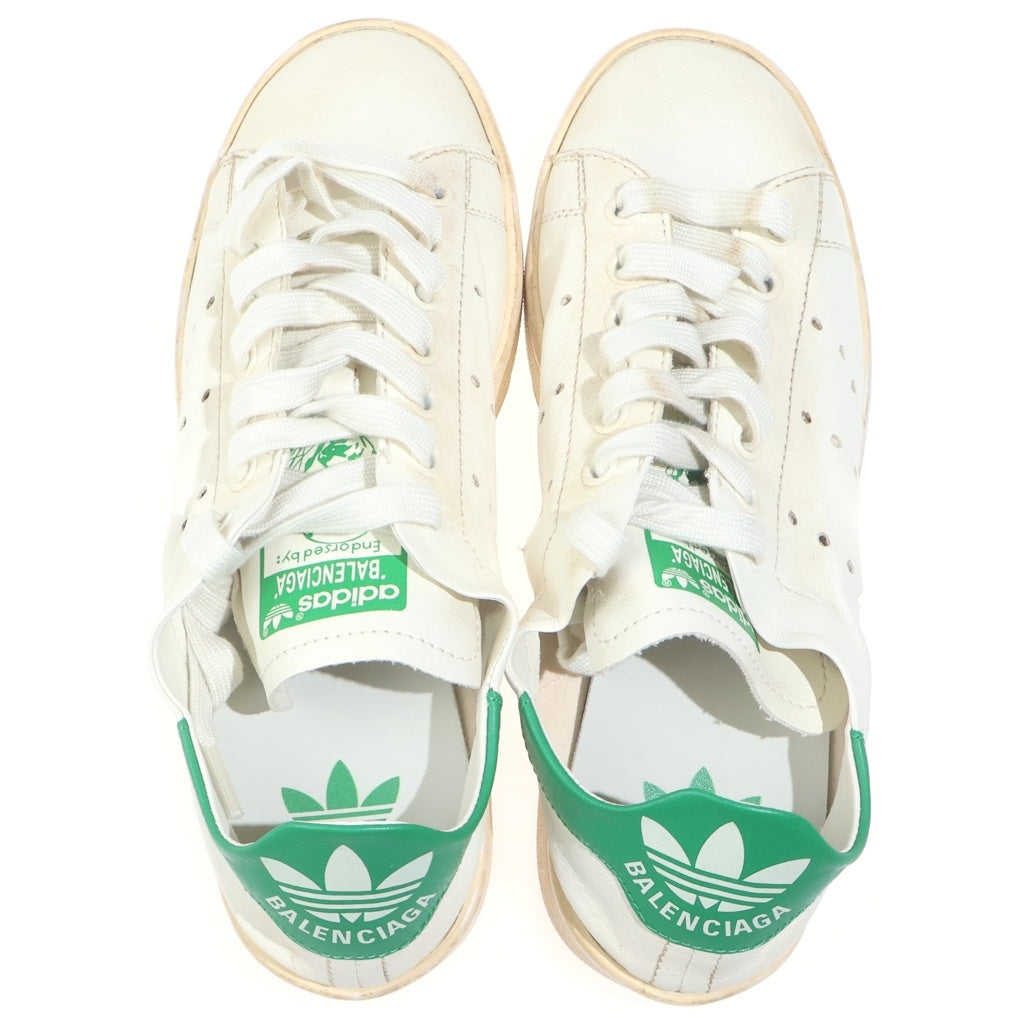 BALENCIAGA(バレンシアガ) ×adidas アディダス スタンスミス ヴィンテージローカットスニーカー ホワイト/グリーン レディース US7/23cm 721836