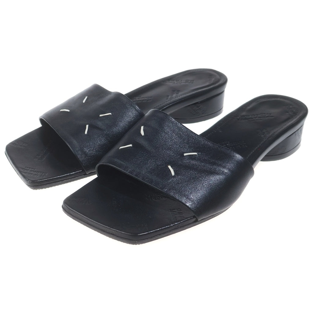 Maison Margiela(メゾンマルジェラ) 4ステッチ レザー フラット サンダル シューズ ブラック レディース