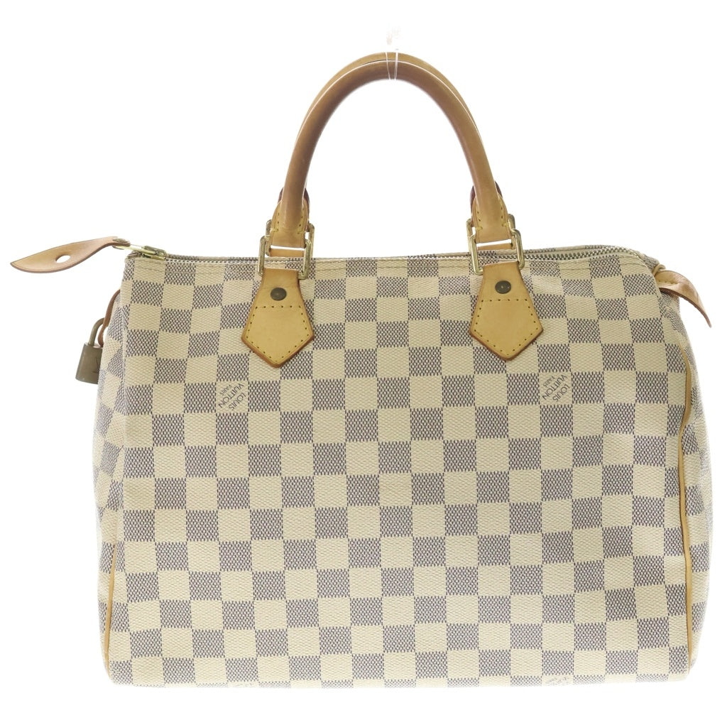 LOUIS VUITTON(ルイヴィトン) ダミエアズール スピーディ30 ボストンバッグ ハンドバッグ アイボリー×ブラウン PVCレザー N41533 ゴールド金具 レディース